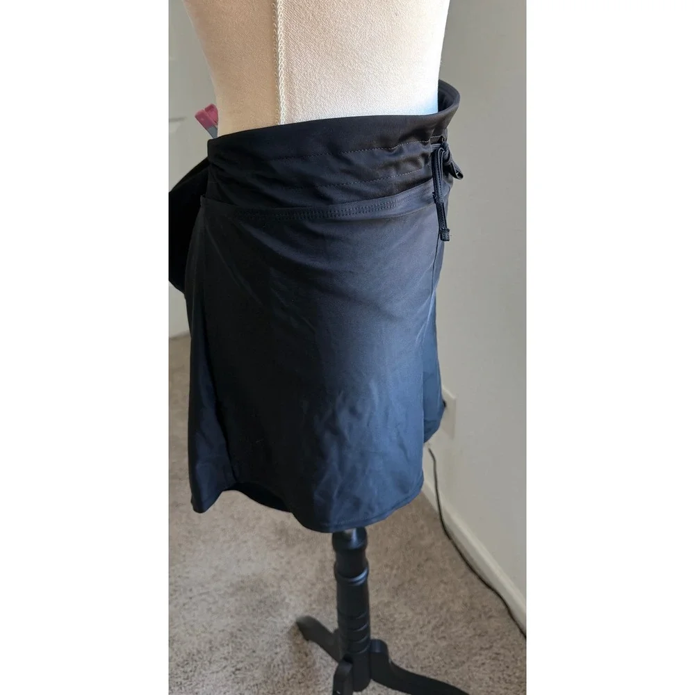 Unbranded Womens Black Solid High‎ Rise Full Coverage Drawstring Swim Shorts 3X